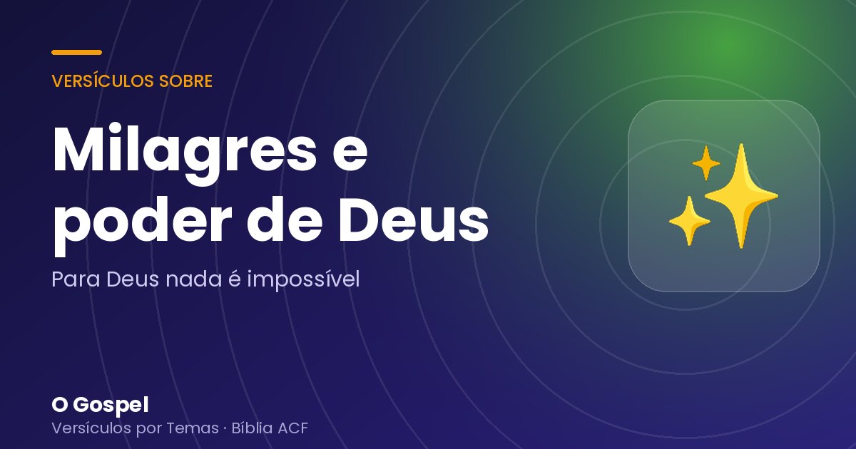 Imagem do tema Milagres e poder de Deus