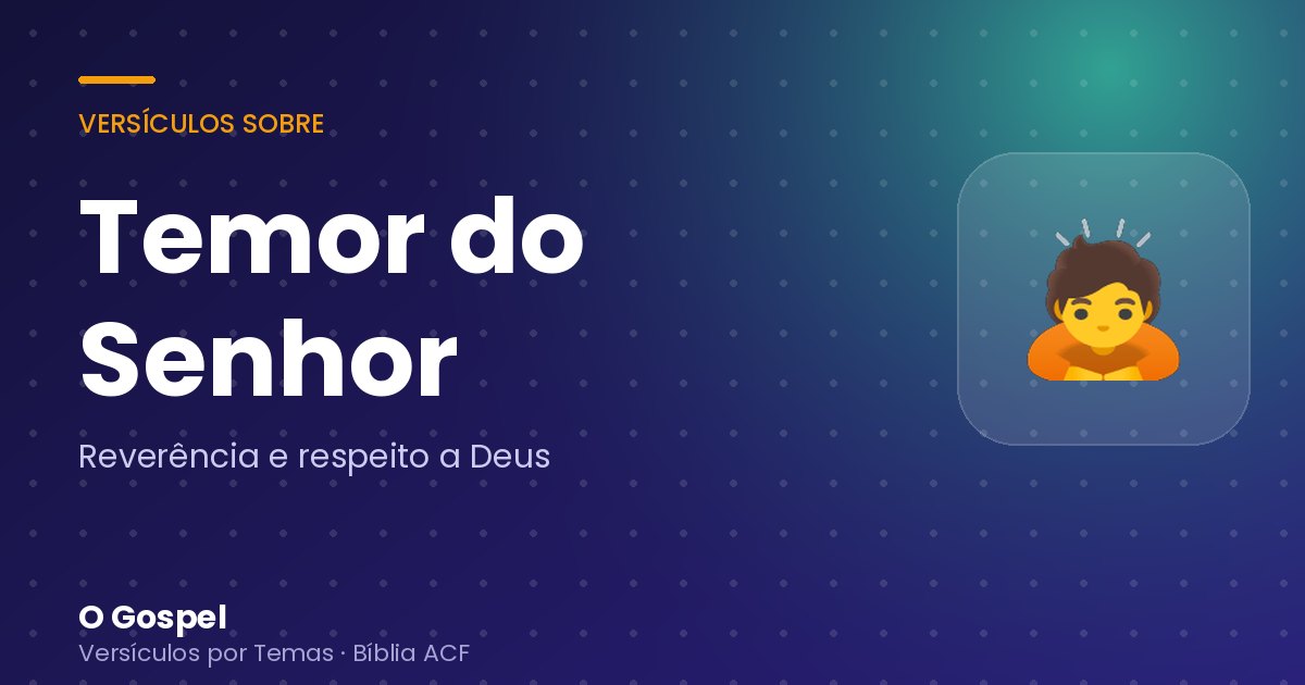Imagem do tema Temor do Senhor