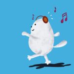 Um gato curtindo suas músicas digitais com fone de ouvido